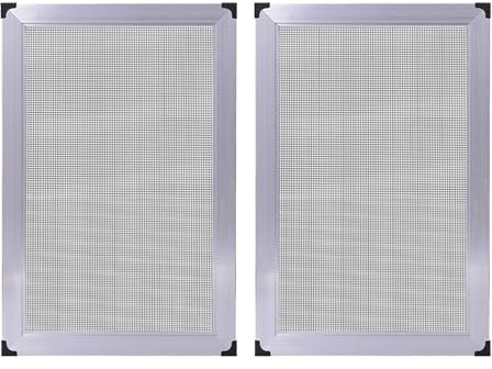 moustiquaire extensible Lot de 2 moustiquaires coulissantes horizontales argentées pour fenêtres de maison, écran de remplacement en aluminium avec maille anti-allergie, écran de fenêtre amovible(100x
