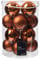 Rebecca Mobili Weihnachtskugeln, 16 Stück, Glas, dunkelorange, Weihnachtsdeko, matt glänzend - Durchmesser: Ø 8 cm - Art. HA2041
