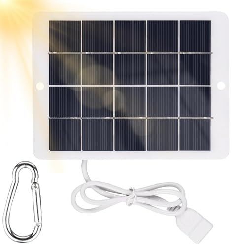 Portable Solar Charger | Waterproof Charger | 5w Fast Charging | Solar Power Bank | Waterproof 5W 5V Fast Charger For Camping For Charging Fans LED Light For Camping, RV