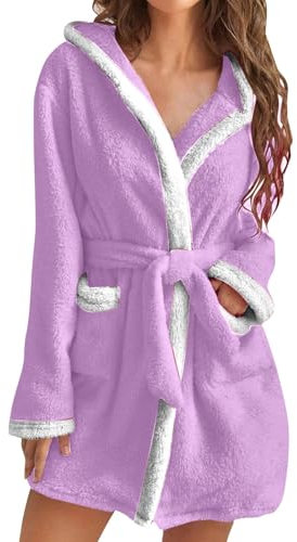 Qixiu Bademantel Damen,Bademantel große größen Damen,Fleece Bademantel Damen,kuschel Bademantel Damen flauschig,Bademantel Damen weiß,morgenmantel Damen leicht,Bademantel mit Reissverschluss Damen