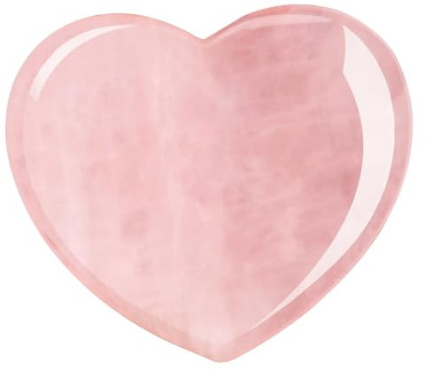Yueser 60mm Quarzo Rosa, Cuore di Quarzo Rosa Pietra Naturale Cristallo Curativo Pietre e Cristalli per la Guarigione Dell'energia dei Chakra Reiki Massaggio e Decorazione Regalo per Donna Uomo Rosa