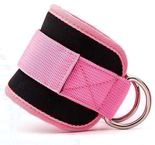 Pink Ankle Straps for Cable Machines (1-Pack) - Heavy Duty Adjustable Ankle Cuffs with Metal Hooks, Padded Comfort for Resistance Training, Leg Workouts, Gym Accessories - Women & Men