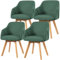 Bekrvio 360° Drehbare Esszimmerstühle 4er Set, Polsterstuhl mit Armlehne, Stoffbezug, Holzbeine, Mid-Century Design, Komfortabler Küchenstuhl für Esszimmer und Wohnzimmer (Dunkelgrün, 4PCS)