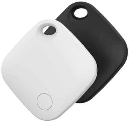 RSH Air Tracker Tag Bluetooth Tracker - 2 Pack, Tracker Tag– Wasserdicht & Langlebig, Kompatibel mit Apple Wo ist? (iOS NUR) für Schlüssel, Koffer, Haustierhalsband (Schwarz+Weiß)