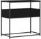 vidaXL Schwarzer Eichenbeistelltisch Mit Integriertem Regal Mittelgröße 75 X 40 cm Modernes Design Innenmöbel Für Wohnzimmer Schlafzimmer Langlebige Stauraumlösungen Kompakt und Stylisch