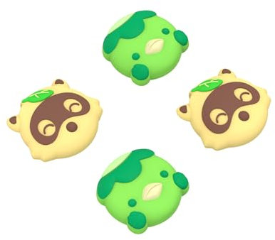 PlayVital Agarres para el Pulgar para ps5 Thumbstick Grip Caps para ps4 Mando Tapas de Agarre para Xbox Series X/S Tapas de Joystick para Switch Pro Control(Tanuki & Kappa)