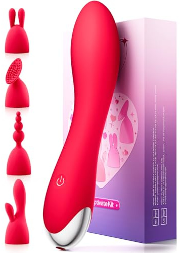 Dildo Vibrator Vibratorensets für Frauen, Sex Spielzeug für die Frau Paare 20 Modi 4 Köpfe für G punkt Klitoris Anal Nipple, Vibration für Frauen Sex Toyset für Woman Sexspielzeug, 4 Massageaufsatz