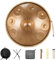 Handpan Drum, Handpan Instrument, 22 Zoll Steel Tongue Drum mit Schlägeln, Handpans Ständer und Stofftasche, Hand Pan, 440 Hz (Goldenes Mandala-10, 10 Töne)