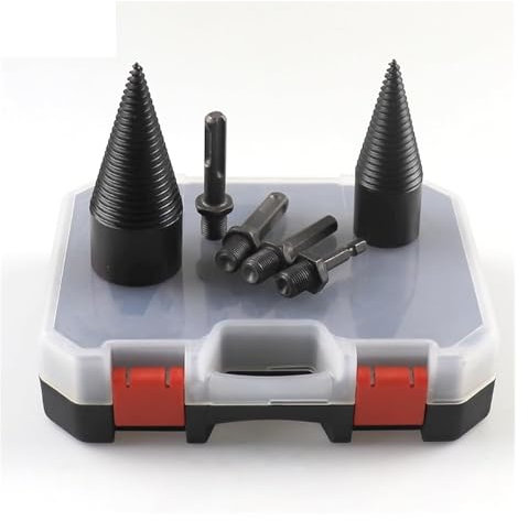 BYINGS Brocas for cortar leña de 32/42 mm, 6 unidades, conos de tornillo for cortar madera, brocas cuadradas, redondas y hexagonales for taladro percutor.