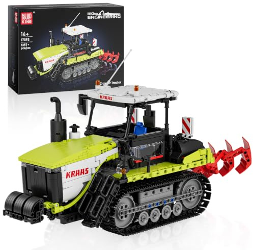 Mould King 17093 Technik Ferngesteuert Traktor Klemmbausteine Harvester Mähdrescher Traktor Bausteine mit Motor Geschenke für ab 14 Jahre Erwachsene(1357 Teile)