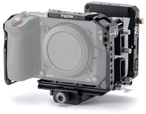 Tilta C50 Cage, Kamera-Käfig Power-Kit Kompatibel mit Canon C50 TA-T93-C-B | Verstellbarer ARCA-Aufnahme, V-Mount-Akkuplatte, Arca-Bodenplatte, Abnehmbare Oberplatte, Kabelklemmen, Schwarz