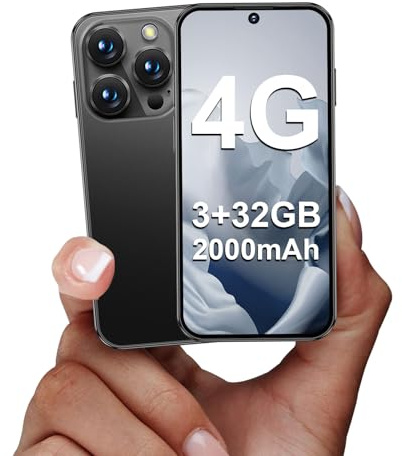 BLKE S Mini smartphone 4G, mini telefono sbloccato 3+32 GB con schermo HD da 3,88, batteria da 2000 mAh, fotocamera da 5 MP, doppia SIM, corpo ultrasottile per cellulare per bambini Nero