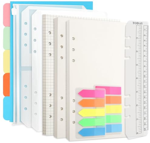 HaPWan A5 Ringbuch Nachfüllbar Set mit 180 Seiten, inkl. Zubehör – für Ringordner & Notizbuch