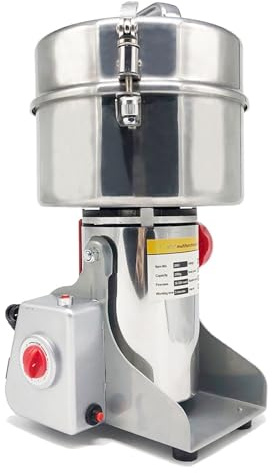 700G Elektrische Getreidemühle, Premium-Edelstahl Kräuter- & Gewürzmühle, Hochgeschwindigkeits-Schwenkmühle 3-Schicht-Klinge, 5-Min-Timer & Überlastschutz 36000 U/min Für Haushalt & Kleingewerbe