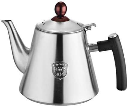 Happyyami Tetera de Acero Inoxidable 304 Capacidad de 1.2l, Base Plana y Resistente Oxidación, Adecuado para Cocina de Inducción en Día de Acción de Gracias y Halloween