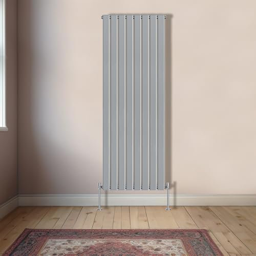 NRG 1800x544 Vertical Column Designer Radiator Chrome Single Flat Panel