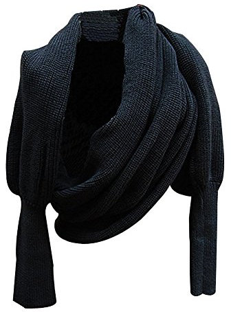 Stofirst Mode Herbst Winter Warm Häkeln Stricken Einfarbig Wrap Schal Shawl Cape mit Ärmeln Für Damen Herren