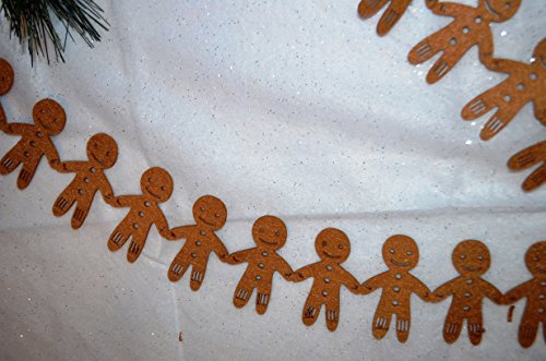 Festive Magic 1.2 m Felt Gingerbread Man Christmas Garland Banner Bunting Party Decor Flags Decoration Ginger Bread Man