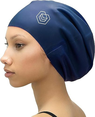 SOUL CAP - Bonnet de Bain Grand pour Cheveux Longs | Conçu pour Les Cheveux Longs, Épais ou Bouclés | Adulte Unisexe | Femmes et Hommes | 100% Premium Silicone - Bleu, XL