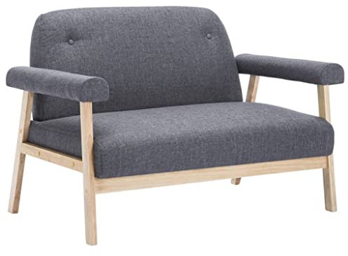 vidaXL Sofa 2-Sitzer Stoff Dunkelgrau Polstersofa Loungesofa Sessel Sitzmöbel