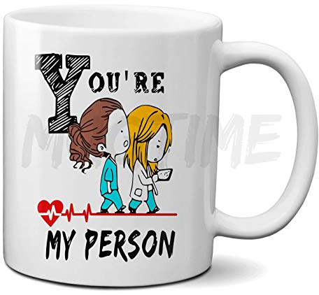 Mugtime (TM) - Grey's Anatomy You're My Person - Cute Coffee Tea TV Novelty Mug Cup - 330ml Ceramic