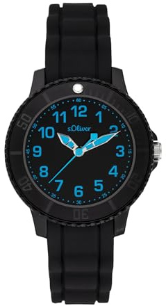 s.Oliver Kinderuhr für Jungs und Mädchen - 30 mm - Gute Ablesbarkeit - widerstandsfähiges Silikonband - 5 ATM wasserfest - hoher analoge Armbanduhr mit Quarzwerk - Geschenkidee