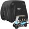 10L0L 4 Passagier Golf Cart Abdeckung passt EZGO, Club Car, Yamaha, 400D wasserdicht Winddicht sonnengeschützt Outdoor Allwetter-Polyester-Vollabdeckung mit DREI Reißverschlusstüren