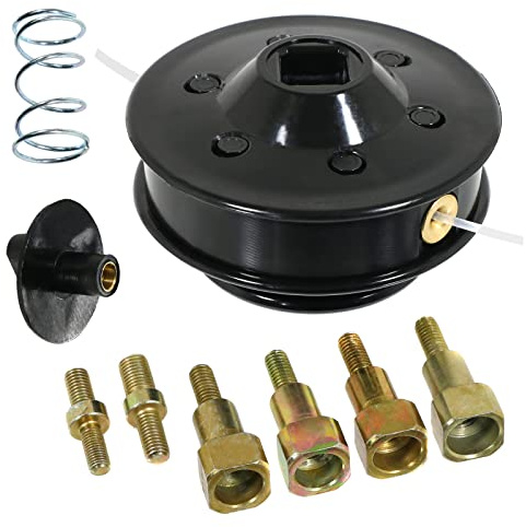 Spares2go Dual Line Manual Feed Head with Bolts for Kawasaki Strimmer/Trimmer/Brushcutter