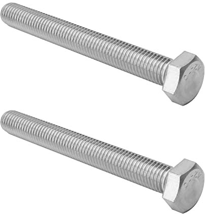 MroMax M14 Sechskantschraube, M14-2 x 120 mm, UNC Sechskantschraube, 304 Edelstahl, Vollgewinde, 2 Stück