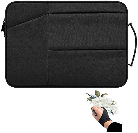 Étui de transport pour tablette de dessin graphique compatible avec Wacom Intuos Pro Small PTH451 Medium PTH660 Housse de protection étanche avec gant d'artiste (Noir)