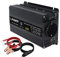Wechselrichter 12V 230V 600W/1200W Spannungswandler DC 12V auf AC 230V Stoßkraft KFZ Inverter mit EU-Steckdose und 2 USB Anschlüsse inklusive Kfz Zigarettenanzünder Stecker Autobatterieclips