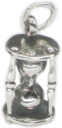 Hour Glass Timer sterling silver charm .925 x 1 Egg Timers charms -SFP