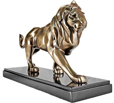 Siunwdiy Kaltguss Bronze Statuen Und Skulpturen Löwe Kunst Statue Tier Panthera Figur Harz Handwerk Desktop Dekoration Büro,Bronze