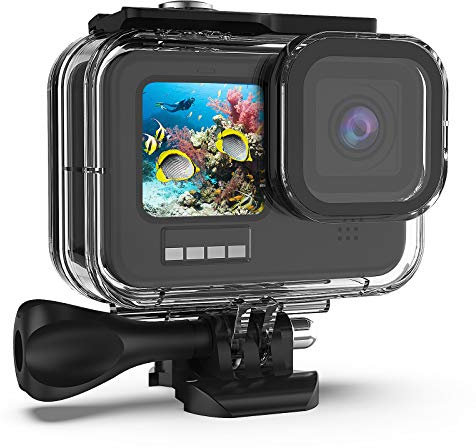 Kuptone Custodia Impermeabile per GoPro 12/11/10/9, 60M/196FT Custodia Protettiva Gopro Subacquea con Viti di Fissaggio e Base di, per GoPro Hero 12/11/10/9 black