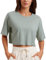 CRZ YOGA Damen Sport T-Shirt Kurzarm Sommer Fitness Crop Oberteile Crew Neck Leichte Yoga Top Atmungsaktiv Laufshirt Jade Gray 40