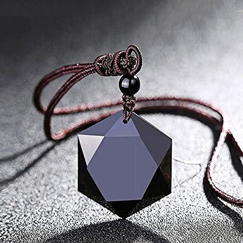 TALXMY Orgonite Anhänger Schwarz Obsidian, Stern von David Kristall Anhänger Halskette für Männer Frauen (einstellbares Kabel, EMF Schutz)