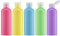 Toureal 100ML Flacon avec Flip Cap Vide (5 Pièces), Rechargeable Bouteille de Voyage pour Cosmétique avec Entonnoir (Multicolore)