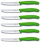 Victorinox 6 coltelli da tavola Swiss Classic con lama ondulata antiruggine – Swiss Made – Verde