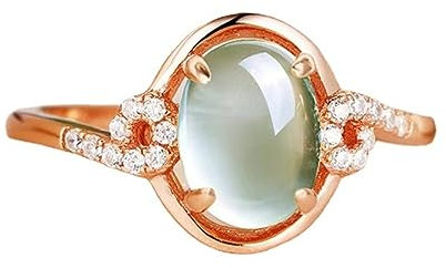 Schmuckringe Für Damen – Hibiskus-Kristall, Natürlicher Grüner Stein-Damenring, Zeigefinger-Schwanzring, Verstellbarer Offener Ring Für Freundin, Geburtstagsgeschenk, Wie Abgebildet, Einheitsgr