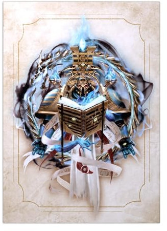Displate Offiziell Warhammer MetallPoster Magnetische Befestigung Inklusive Lizenziert Bilder Hochwertiges Poster Warhammer 40,000 Emblems - Thousand Sons 45 cm x 32 cm