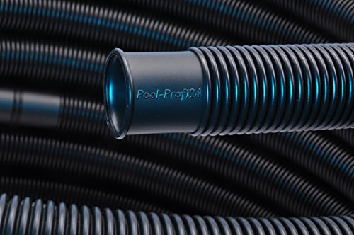 Pool-Profi24.de Poolschlauch ⌀32 mm Schwimmbadschlauch mit Muffen, Pumpenschlauch für Schwimmbecken, Saugschlauch, Solarschlauch (schwarz, 3m, 32mm)