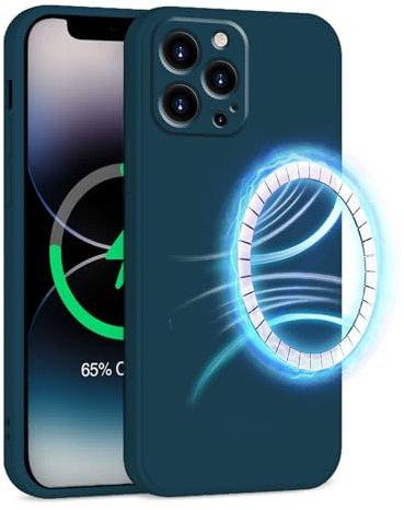 INZ Mag-Safe Magnetic iPhone 11 Pro Case 5.8-Inch Dark Blue Liquid Silicone Gel Rubber Anti Scratch Resistant Soft Slim Protective Cover Protect Compatible for iPhone 11 Pro