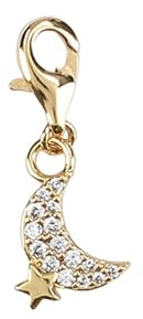 Depesche 11785-105 Charms Express yourself - Anhänger für Halsketten und Armband, Mond, vergoldet, als kleines Geschenk