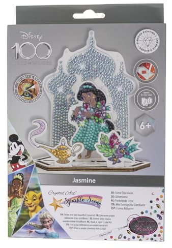 CRYSTAL ART - 3D-Szenen-Set, Diamant-Stickerei, Handarbeit, Kreativität, Motiv: Disney Aladdin – Jasmine – Erwachsene und Kinder