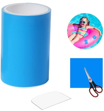 HISUMER Pool Reparaturset Unterwasser Reparatur Verstärkung der Dehnung TPU Pool Flicken für Wasserbett Schwimmbäder Aufblasbares Boot Runden & Platz mit Schaber 10cm x 170cm