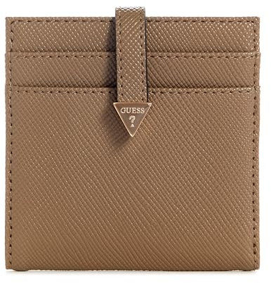 GUESS Damen Laurel Tab Card Case Wallet, Dark Taupe, Einheitsgröße