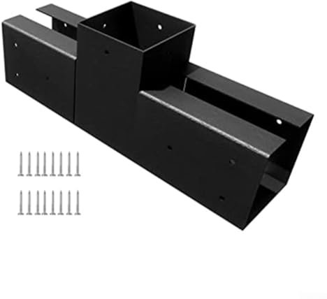Kit de pergola avec base en bois, supports de pergola, supports en acier au carbone avec vis pour poutre en bois de 10 x 10 cm (1 pièce)