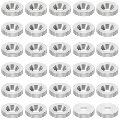 PATIKIL Rondelle Fraisée M4 Finition, 30Pcs 14mm de Diamètre 3mm de Hauteur Solide Acier Inoxydable 304 CNC Rondelle en Forme de Tasse à Tête Plate pour Constructions
