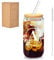 CutitiUU 16oz Letter Glass, Personalised Initial Glass Cup with Lids, Straws and Straw Brush, Happy Birthday Gift, Stylish A-Z Initial with Name, Iced Coffee Cup