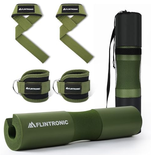 flintronic Langhantel Polster, Extra Dicke Nackenpolster Langhantel- Barbell Pad, Hip Thrust Pad mit Klettverschluss für Hüftstöße, Kniebeugen, Gewichtheben, Bietet Polsterung für Nacken, Schulter